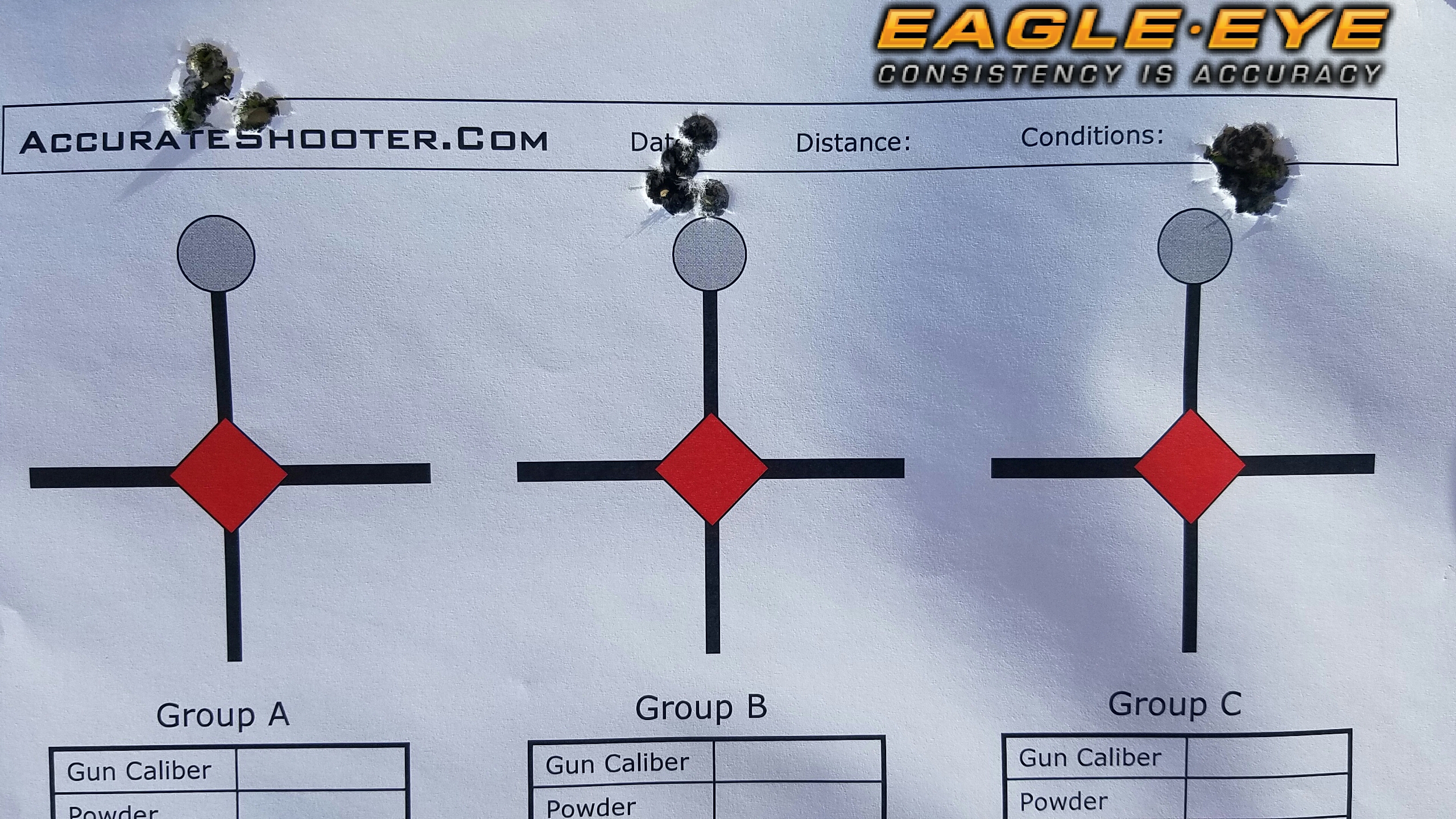 3 5-Shot Groups with Eagle Eye Precision Match 6.5 Creedmoor 130gr Hybrid Ammunition